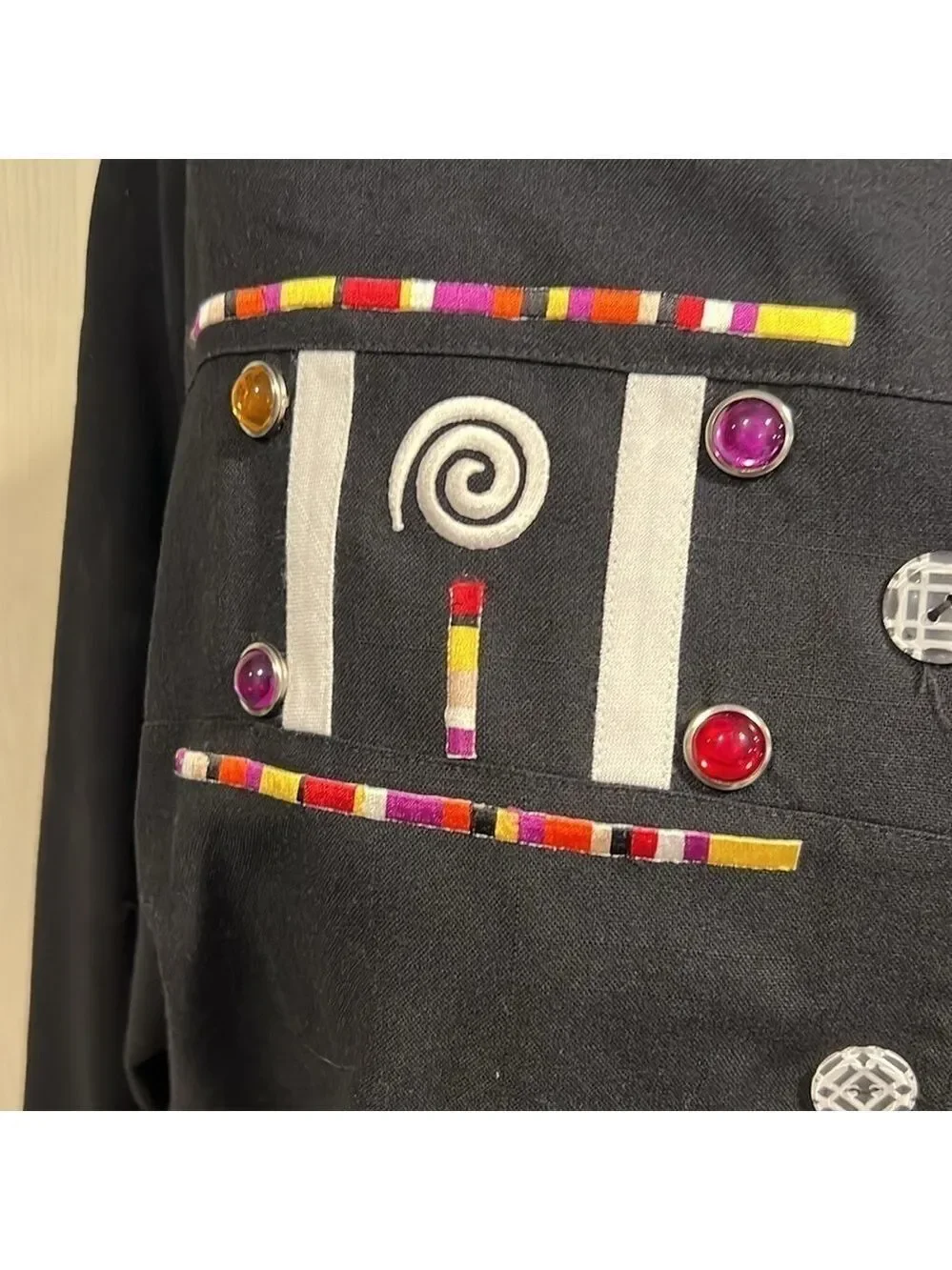 GEPETTO Vintage Embellished Waist Length Jacket XL - Picture 2 of 10